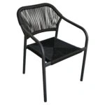 Πολυθρόνα Κήπου ArteLibre MOOREA Ανθρακί Αλουμίνιο/Rattan 58x56x79cm