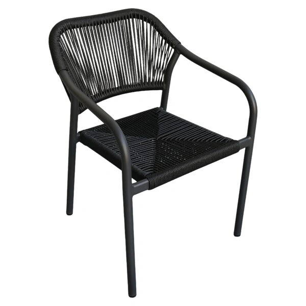 Πολυθρόνα Κήπου ArteLibre MOOREA Ανθρακί Αλουμίνιο/Rattan 58x56x79cm