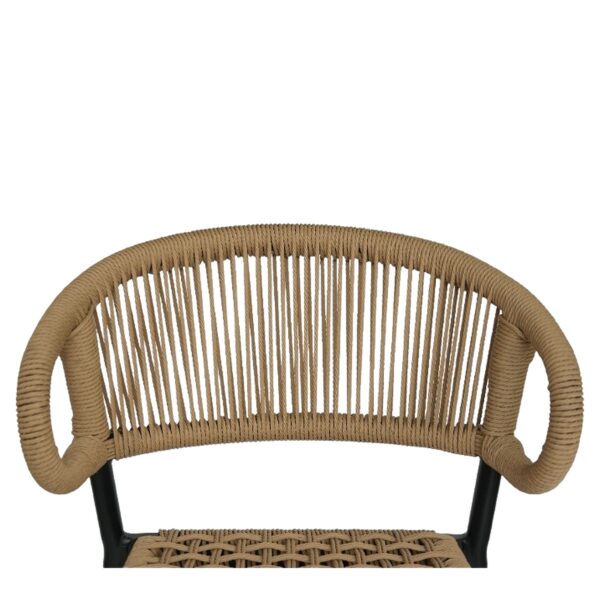 Σκαμπό Bar ArteLibre CEBU Μαύρο/Φυσικό Αλουμίνιο/Rattan 60x60x99cm