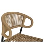 Σκαμπό Bar ArteLibre CEBU Μαύρο/Φυσικό Αλουμίνιο/Rattan 60x60x99cm