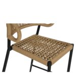 Σκαμπό Bar ArteLibre CEBU Μαύρο/Φυσικό Αλουμίνιο/Rattan 60x60x99cm