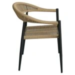 Πολυθρόνα Κήπου ArteLibre MALINDI Μαύρο/Φυσικό Αλουμίνιο/Rattan 56x56x78cm