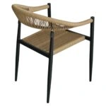 Πολυθρόνα Κήπου ArteLibre MALINDI Μαύρο/Φυσικό Αλουμίνιο/Rattan 56x56x78cm