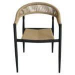 Πολυθρόνα Κήπου ArteLibre MALINDI Μαύρο/Φυσικό Αλουμίνιο/Rattan 56x56x78cm