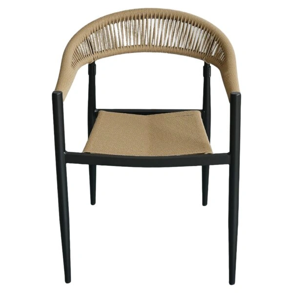 Πολυθρόνα Κήπου ArteLibre MALINDI Μαύρο/Φυσικό Αλουμίνιο/Rattan 56x56x78cm