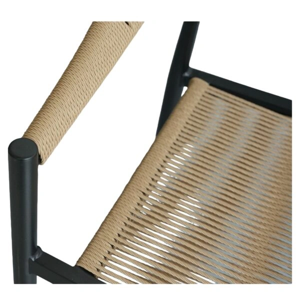 Πολυθρόνα Κήπου ArteLibre MALINDI Μαύρο/Φυσικό Αλουμίνιο/Rattan 56x56x78cm