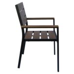 Πολυθρόνα Κήπου ArteLibre TOBAGO Μαύρο/Καρυδί Αλουμίνιο/Ξύλο 55x55x86cm