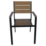 Πολυθρόνα Κήπου ArteLibre TOBAGO Μαύρο/Καρυδί Αλουμίνιο/Ξύλο 55x55x86cm