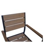 Πολυθρόνα Κήπου ArteLibre TOBAGO Μαύρο/Καρυδί Αλουμίνιο/Ξύλο 55x55x86cm