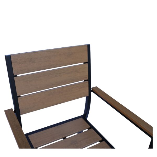 Πολυθρόνα Κήπου ArteLibre TOBAGO Μαύρο/Καρυδί Αλουμίνιο/Ξύλο 55x55x86cm