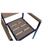 Πολυθρόνα Κήπου ArteLibre TOBAGO Μαύρο/Καρυδί Αλουμίνιο/Ξύλο 55x55x86cm