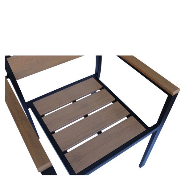 Πολυθρόνα Κήπου ArteLibre TOBAGO Μαύρο/Καρυδί Αλουμίνιο/Ξύλο 55x55x86cm