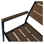 Πολυθρόνα Κήπου ArteLibre TOBAGO Μαύρο/Καρυδί Αλουμίνιο/Ξύλο 55x55x86cm