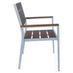 Πολυθρόνα Κήπου ArteLibre TOBAGO Λευκό/Καρυδί Αλουμίνιο/Ξύλο 55x55x86cm