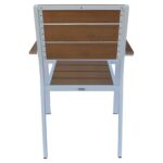 Πολυθρόνα Κήπου ArteLibre TOBAGO Λευκό/Καρυδί Αλουμίνιο/Ξύλο 55x55x86cm