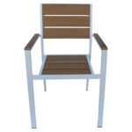 Πολυθρόνα Κήπου ArteLibre TOBAGO Λευκό/Καρυδί Αλουμίνιο/Ξύλο 55x55x86cm