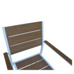 Πολυθρόνα Κήπου ArteLibre TOBAGO Λευκό/Καρυδί Αλουμίνιο/Ξύλο 55x55x86cm