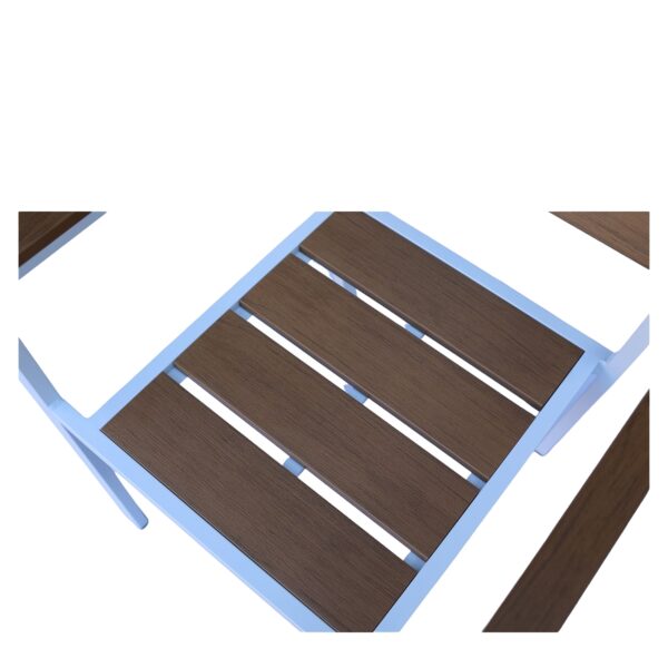 Πολυθρόνα Κήπου ArteLibre TOBAGO Λευκό/Καρυδί Αλουμίνιο/Ξύλο 55x55x86cm