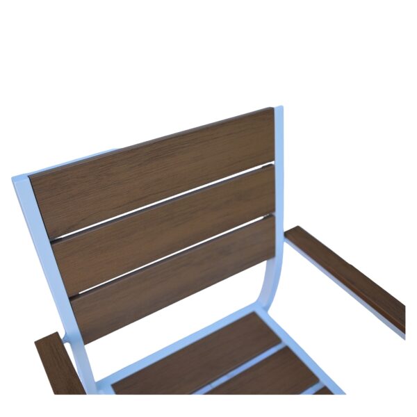 Πολυθρόνα Κήπου ArteLibre TOBAGO Λευκό/Καρυδί Αλουμίνιο/Ξύλο 55x55x86cm