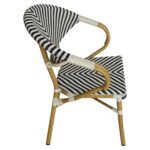 Πολυθρόνα Κήπου ArteLibre BIMINI Λευκό/Μαύρο/Φυσικό Αλουμίνιο/Textilene 56x55x82cm