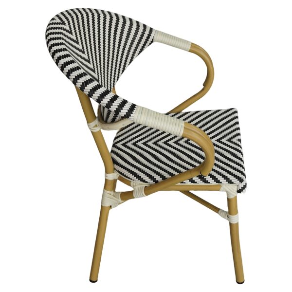 Πολυθρόνα Κήπου ArteLibre BIMINI Λευκό/Μαύρο/Φυσικό Αλουμίνιο/Textilene 56x55x82cm