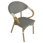 Πολυθρόνα Κήπου ArteLibre BIMINI Λευκό/Μαύρο/Φυσικό Αλουμίνιο/Textilene 56x55x82cm