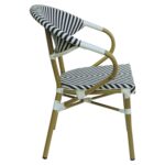 Πολυθρόνα Κήπου ArteLibre BIMINI Λευκό/Μαύρο/Φυσικό Αλουμίνιο/Textilene 56x55x82cm