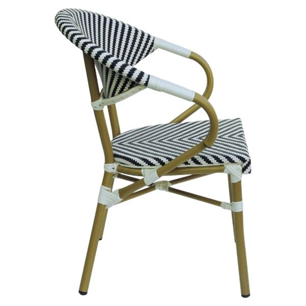 Πολυθρόνα Κήπου ArteLibre BIMINI Λευκό/Μαύρο/Φυσικό Αλουμίνιο/Textilene 56x55x82cm