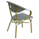 Πολυθρόνα Κήπου ArteLibre BIMINI Λευκό/Μαύρο/Φυσικό Αλουμίνιο/Textilene 56x55x82cm