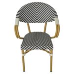 Πολυθρόνα Κήπου ArteLibre BIMINI Λευκό/Μαύρο/Φυσικό Αλουμίνιο/Textilene 56x55x82cm