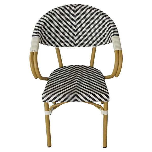 Πολυθρόνα Κήπου ArteLibre BIMINI Λευκό/Μαύρο/Φυσικό Αλουμίνιο/Textilene 56x55x82cm