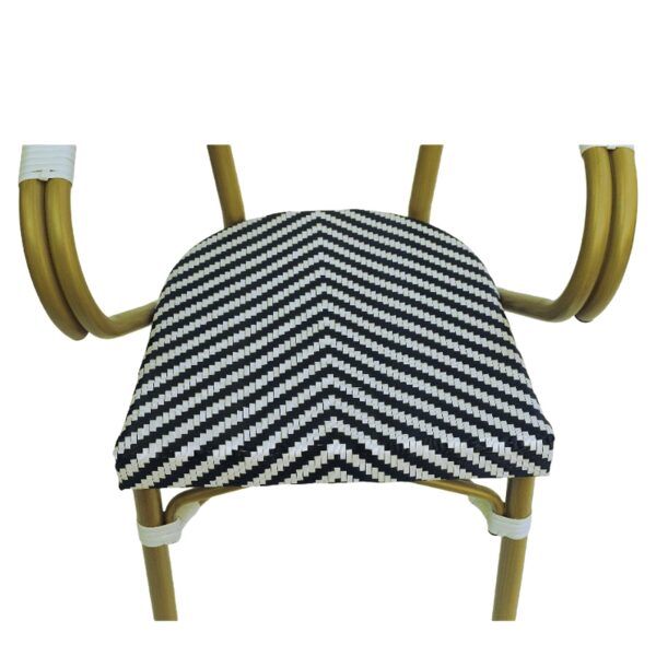 Πολυθρόνα Κήπου ArteLibre BIMINI Λευκό/Μαύρο/Φυσικό Αλουμίνιο/Textilene 56x55x82cm