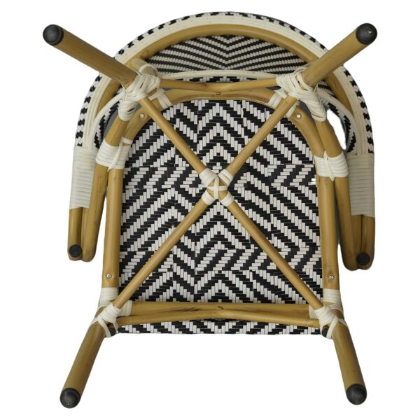 Πολυθρόνα Κήπου ArteLibre BIMINI Λευκό/Μαύρο/Φυσικό Αλουμίνιο/Textilene 56x55x82cm