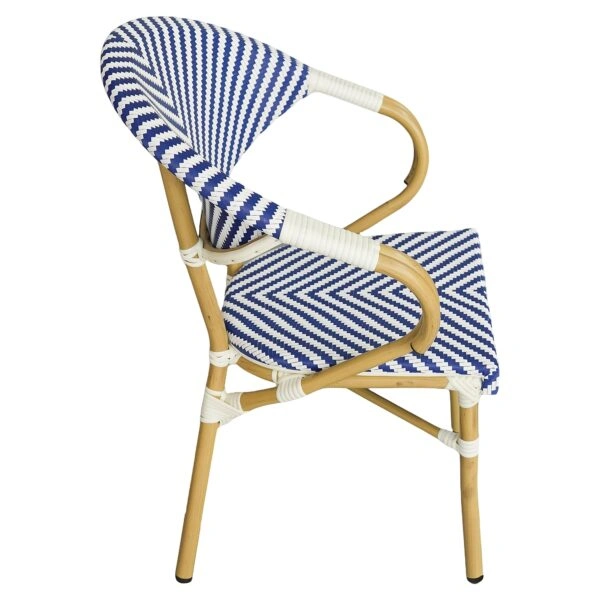 Πολυθρόνα Κήπου ArteLibre BIMINI Μπλε/Λευκό/Φυσικό Αλουμίνιο/Textilene 56x55x82cm