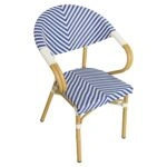 Πολυθρόνα Κήπου ArteLibre BIMINI Μπλε/Λευκό/Φυσικό Αλουμίνιο/Textilene 56x55x82cm