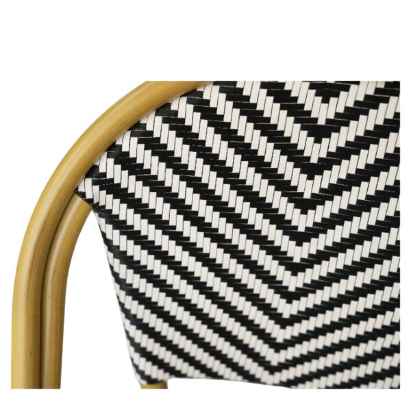 Πολυθρόνα Κήπου ArteLibre BIMINI Λευκό/Μαύρο/Φυσικό Αλουμίνιο/Textilene 46x55x88cm