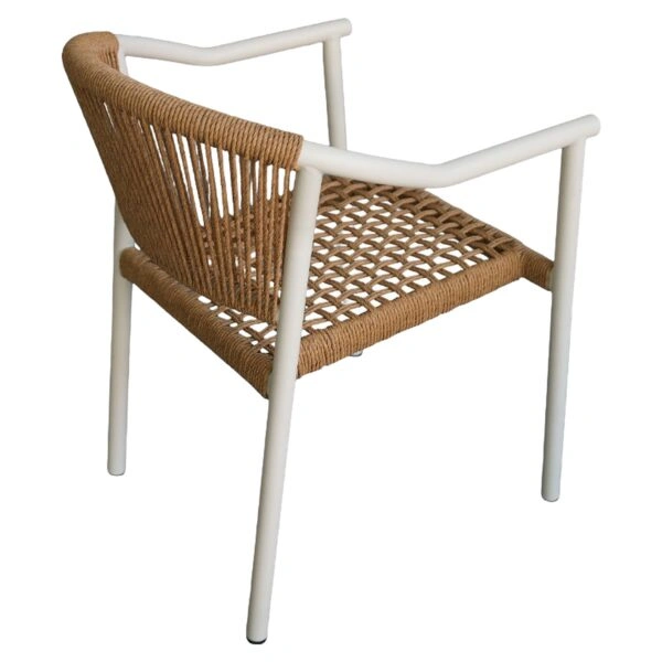 Πολυθρόνα Κήπου ArteLibre KINOSSA Λευκό/Φυσικό RATTAN Αλουμίνιο/Rattan 54x59x76cm