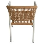 Πολυθρόνα Κήπου ArteLibre KINOSSA Λευκό/Φυσικό RATTAN Αλουμίνιο/Rattan 54x59x76cm