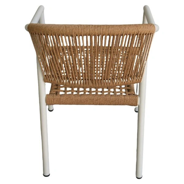 Πολυθρόνα Κήπου ArteLibre KINOSSA Λευκό/Φυσικό RATTAN Αλουμίνιο/Rattan 54x59x76cm