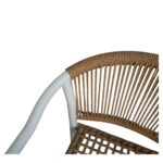 Πολυθρόνα Κήπου ArteLibre KINOSSA Λευκό/Φυσικό RATTAN Αλουμίνιο/Rattan 54x59x76cm