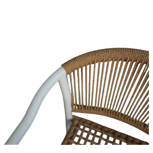 Πολυθρόνα Κήπου ArteLibre KINOSSA Λευκό/Φυσικό RATTAN Αλουμίνιο/Rattan 54x59x76cm