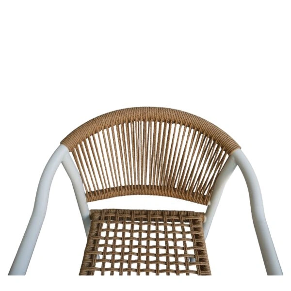 Πολυθρόνα Κήπου ArteLibre KINOSSA Λευκό/Φυσικό RATTAN Αλουμίνιο/Rattan 54x59x76cm