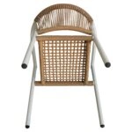 Πολυθρόνα Κήπου ArteLibre KINOSSA Λευκό/Φυσικό RATTAN Αλουμίνιο/Rattan 54x59x76cm