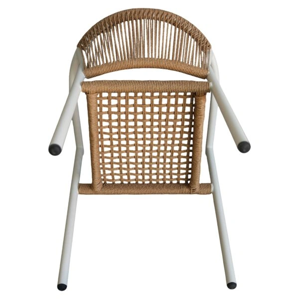 Πολυθρόνα Κήπου ArteLibre KINOSSA Λευκό/Φυσικό RATTAN Αλουμίνιο/Rattan 54x59x76cm