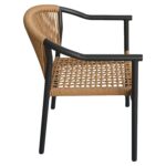 Πολυθρόνα Κήπου ArteLibre KINOSSA Ανθρακί/Φυσικό RATTAN Αλουμίνιο/Rattan 54x59x76cm