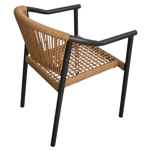 Πολυθρόνα Κήπου ArteLibre KINOSSA Ανθρακί/Φυσικό RATTAN Αλουμίνιο/Rattan 54x59x76cm