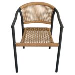 Πολυθρόνα Κήπου ArteLibre KINOSSA Ανθρακί/Φυσικό RATTAN Αλουμίνιο/Rattan 54x59x76cm