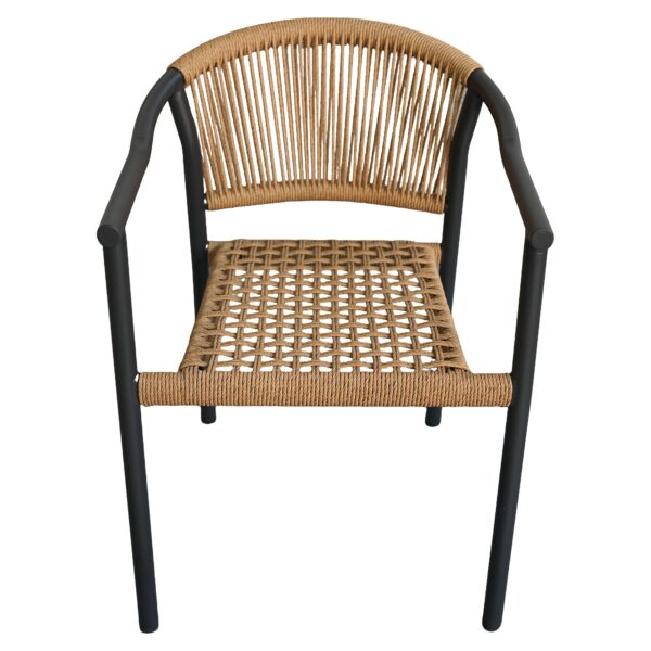 Πολυθρόνα Κήπου ArteLibre KINOSSA Ανθρακί/Φυσικό RATTAN Αλουμίνιο/Rattan 54x59x76cm