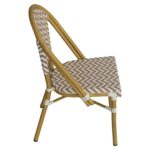 Πολυθρόνα Κήπου ArteLibre BIMINI Κόκκινο/Λευκό/Καρυδί Αλουμίνιο/Textilene 46x55x88cm