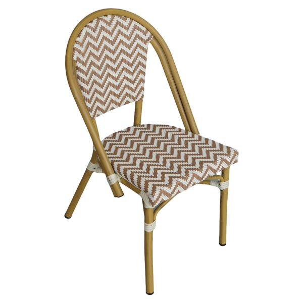 Πολυθρόνα Κήπου ArteLibre BIMINI Κόκκινο/Λευκό/Καρυδί Αλουμίνιο/Textilene 46x55x88cm